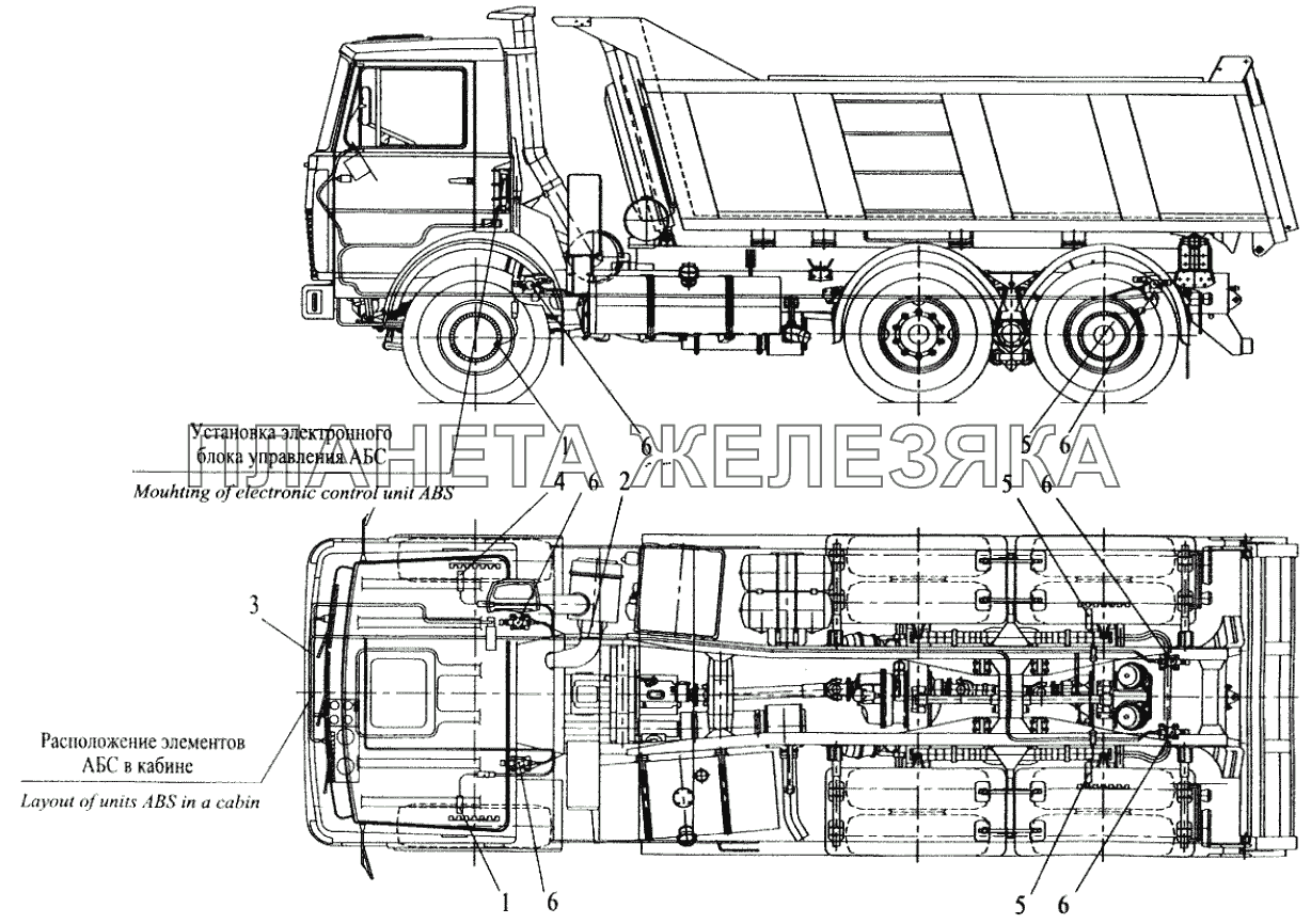 Установка элементов электрооборудования АБС на автомобилях МАЗ-551605, 551603 МАЗ-5551 (2003)