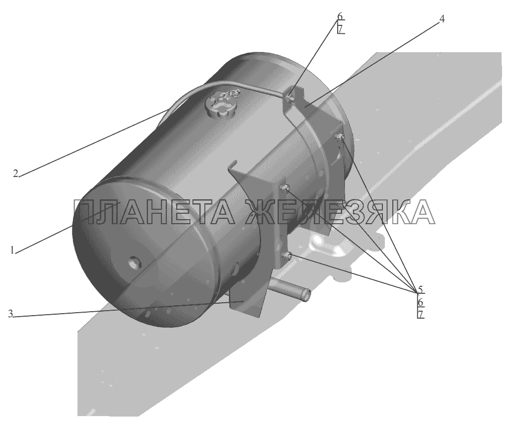 Установка масляного бака 5551-8600034 МАЗ-555102, 5551А2