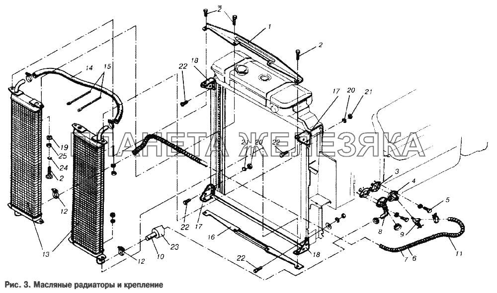Масляные радиаторы и крепление МАЗ-53366