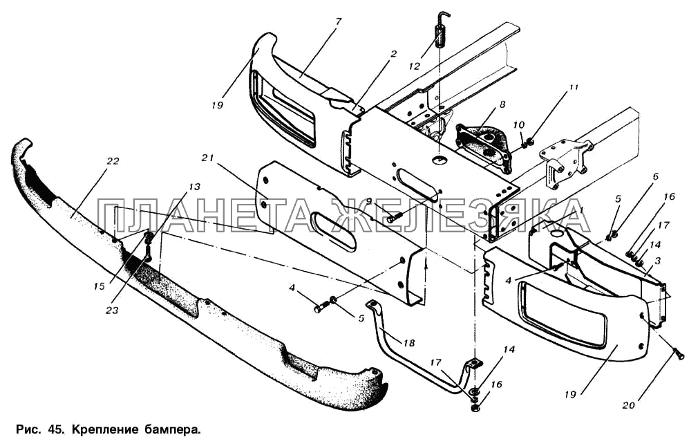 Крепление бампера МАЗ-53363
