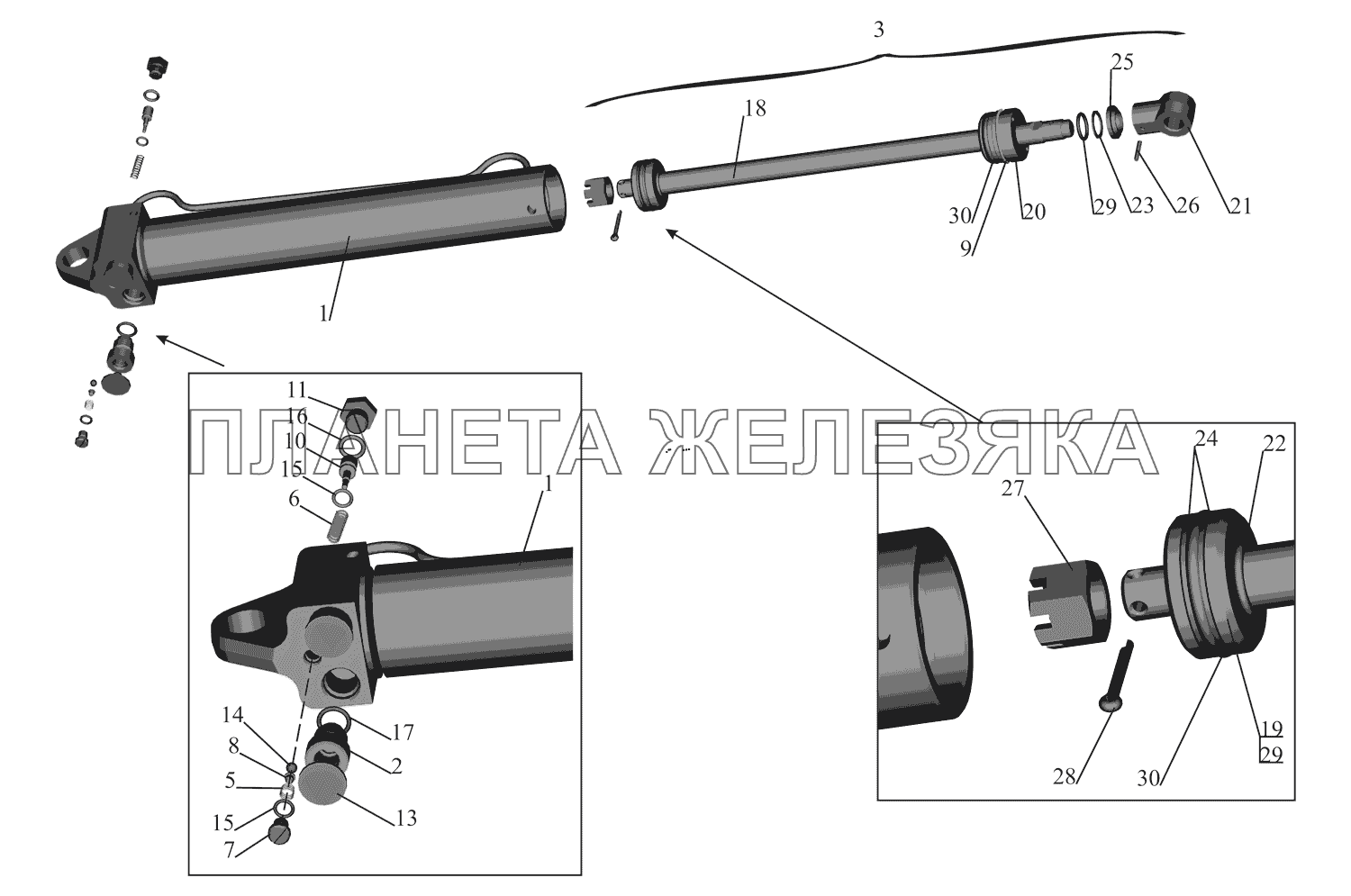 Гидроцилиндр 64221-5003010 МАЗ-630333