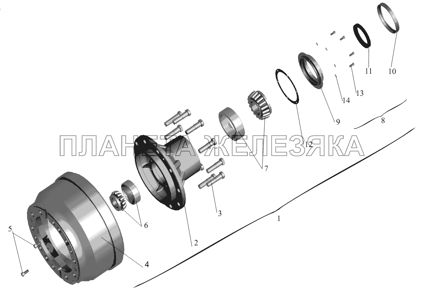 Ступица переднего колеса 6430-3103006 МАЗ-631236