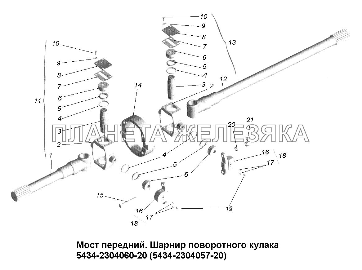 Маз поворотный кулак схема