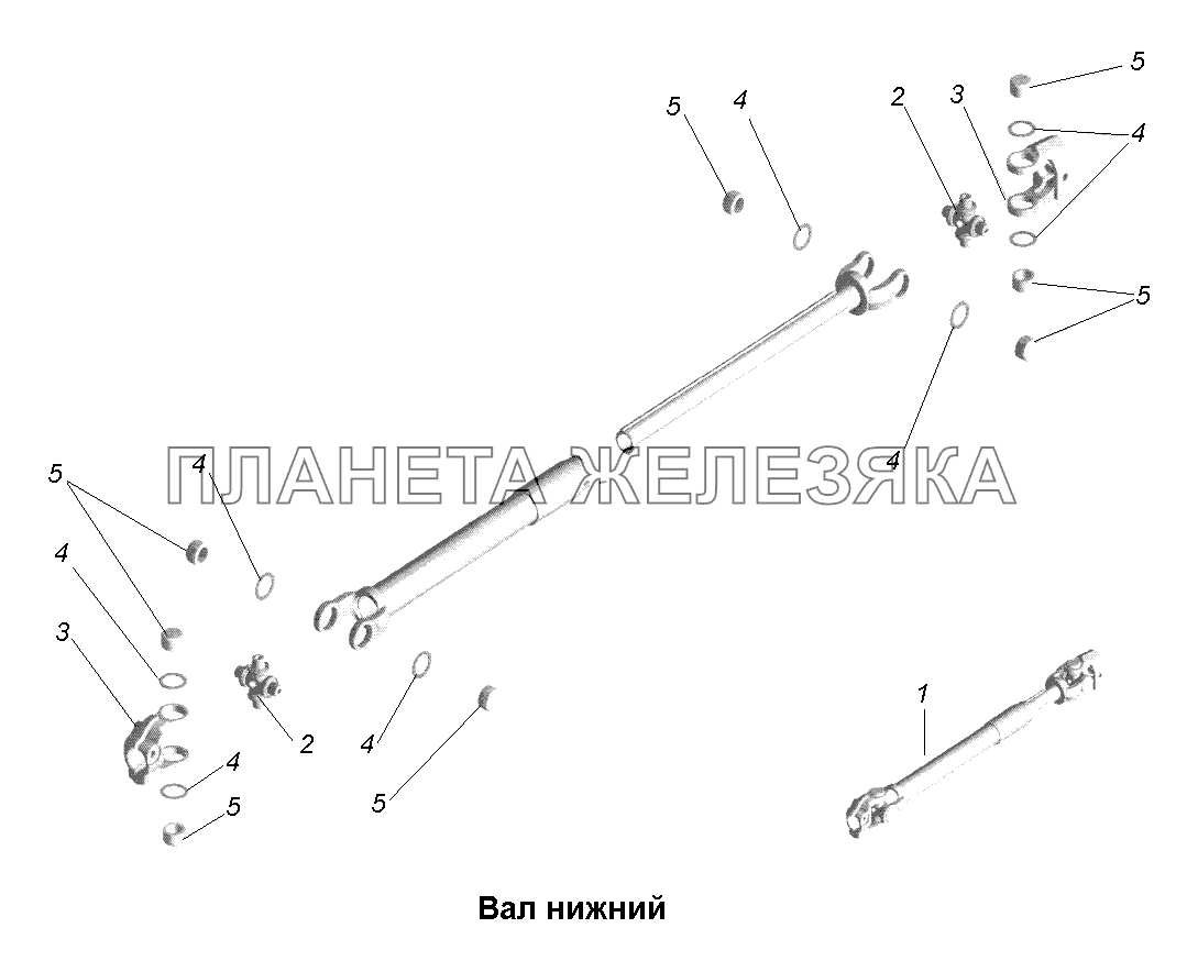 Рулевое управление\Вал нижний МАЗ-631705, 631708