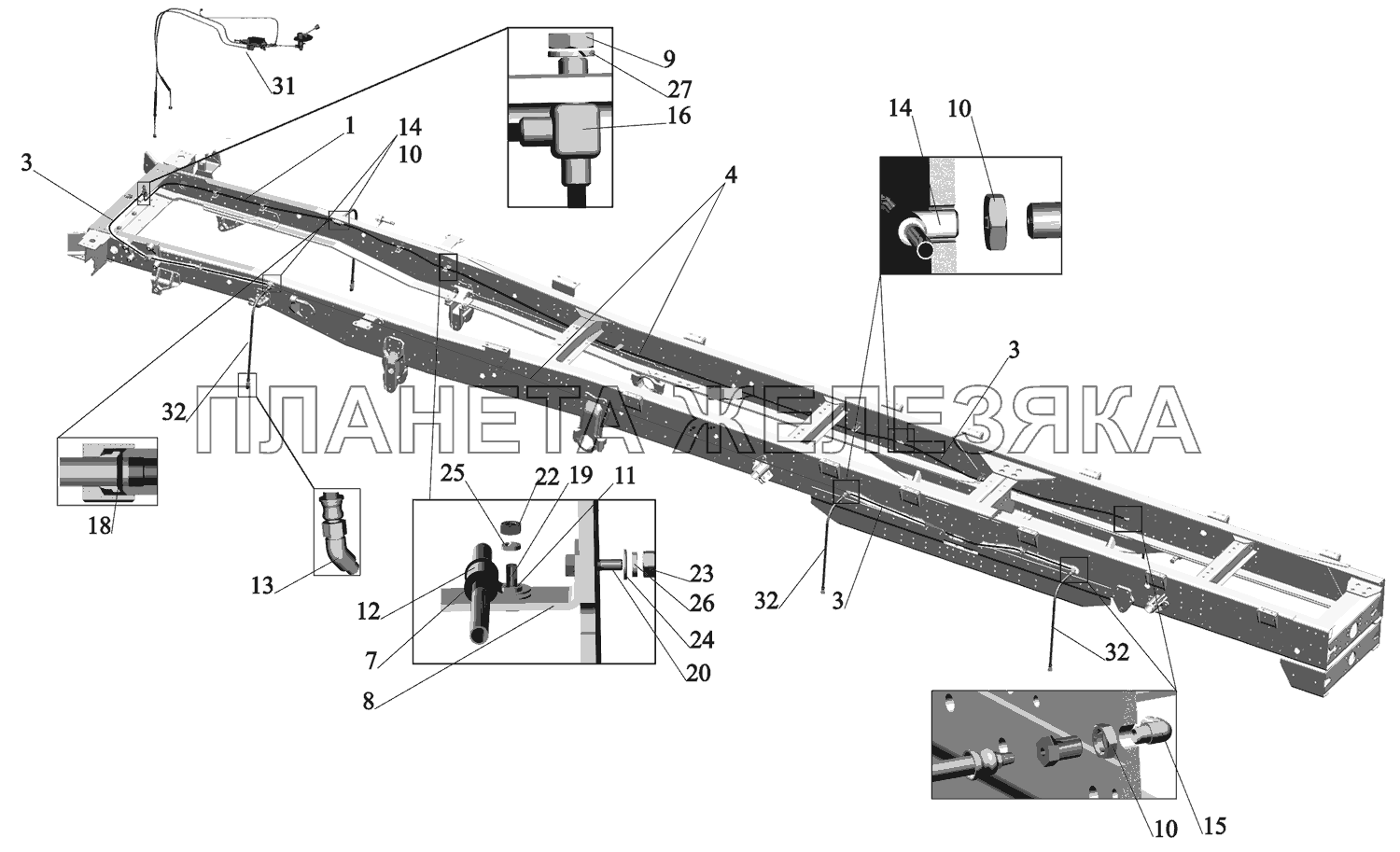 Установка накачки шин МАЗ-631705