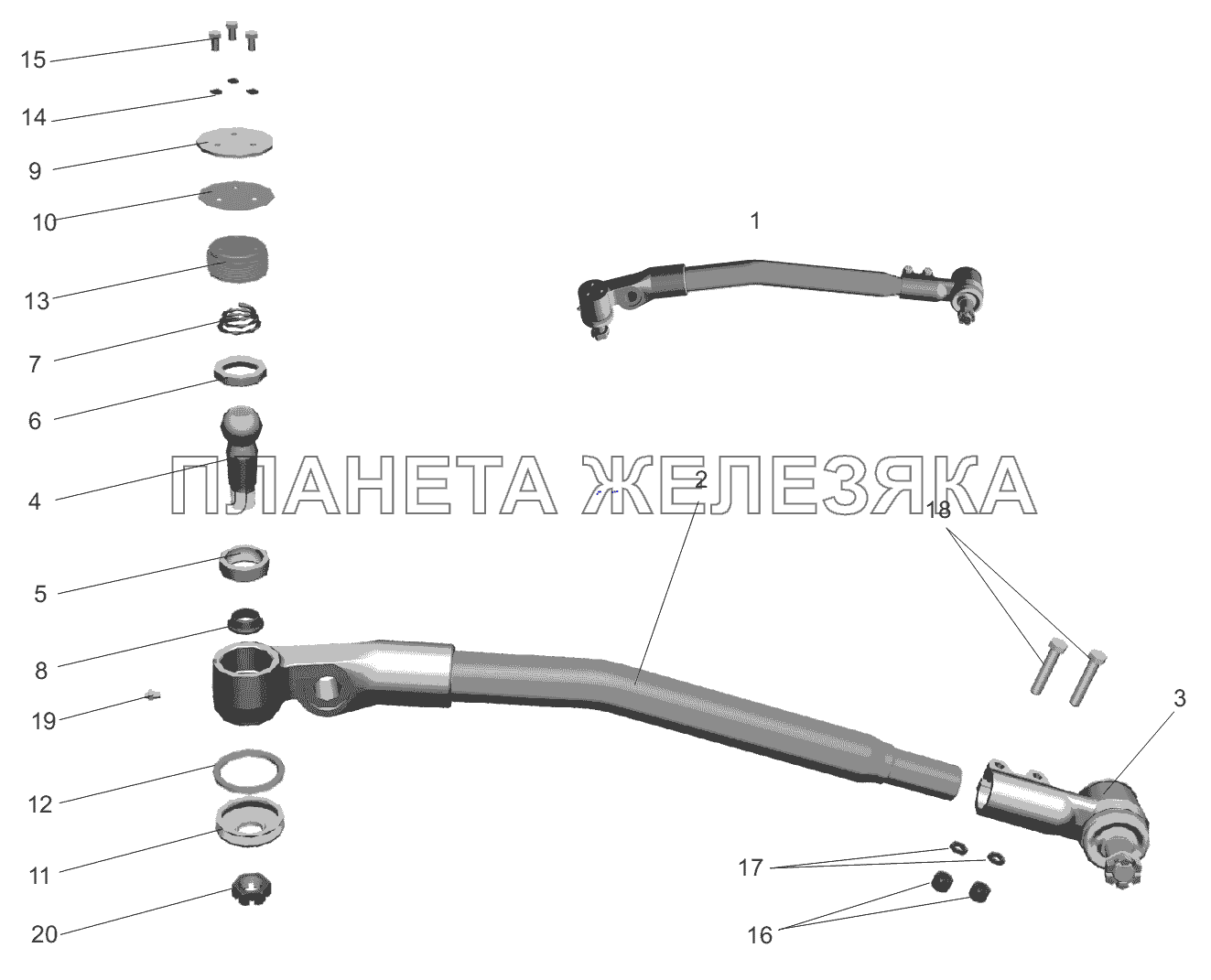 Тяга продольная 64221-3003010 МАЗ-6422, 5432