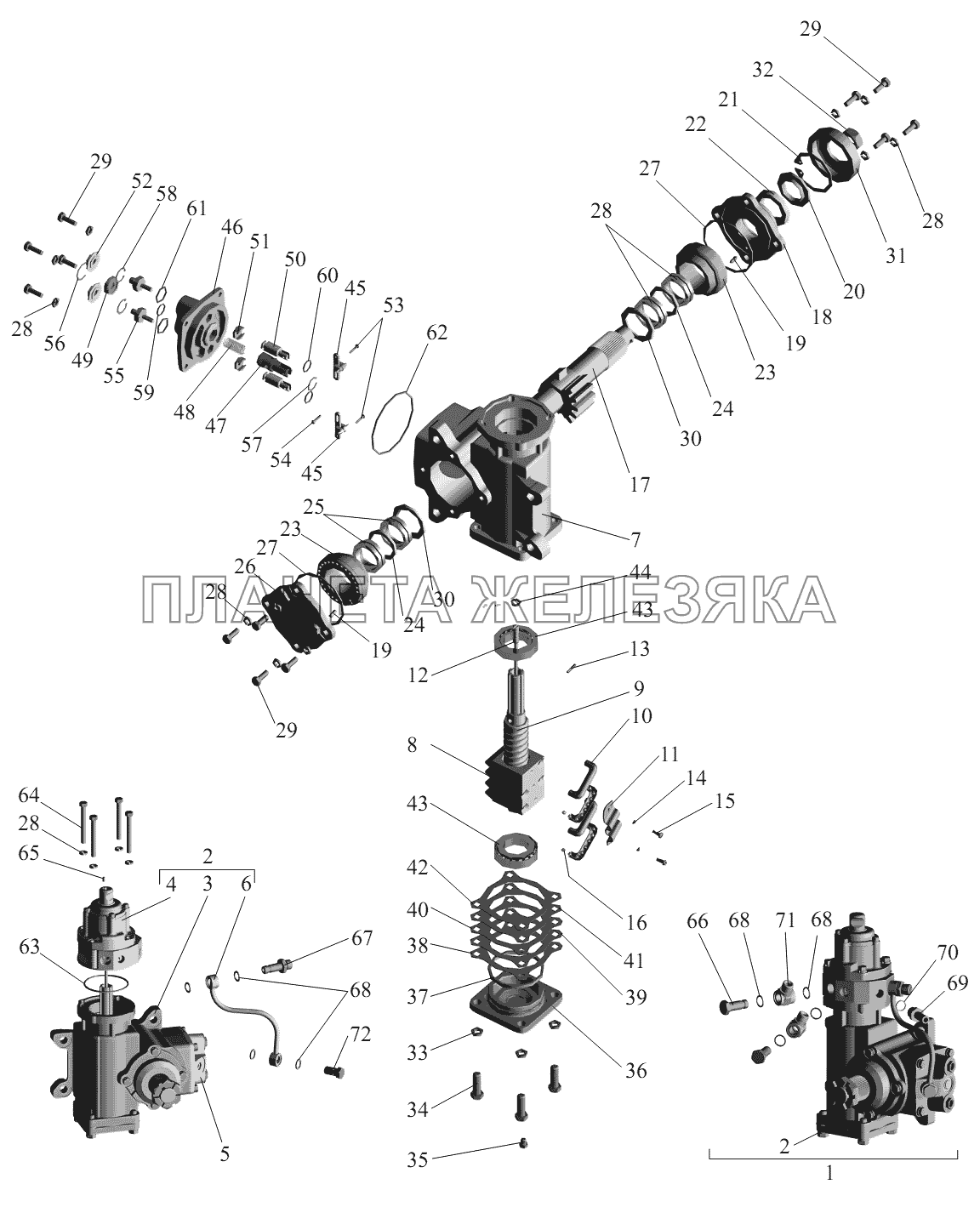 Механизм рулевой 64221-3400008-02 МАЗ-6422, 5432