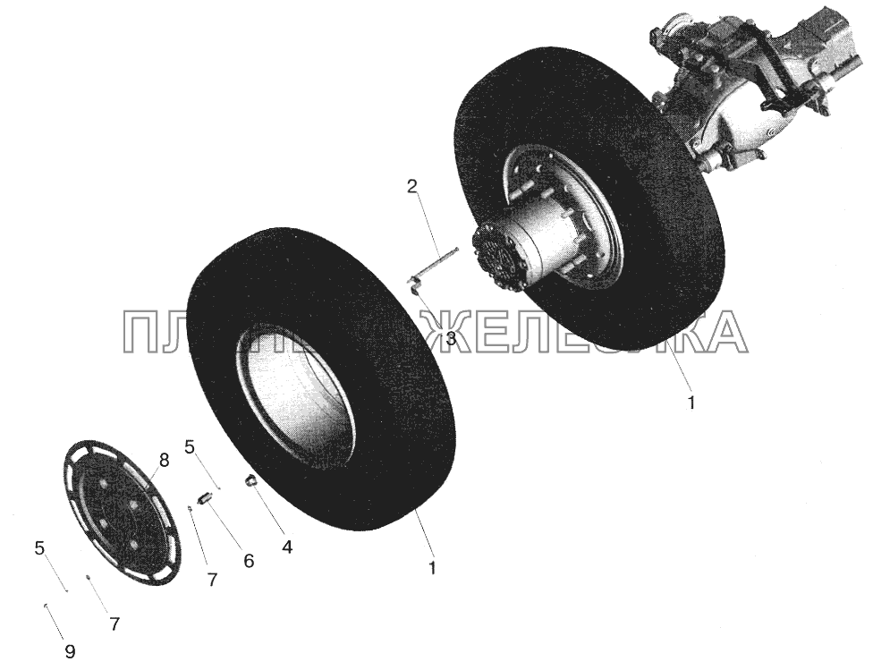 Установка задних колес МАЗ-6422