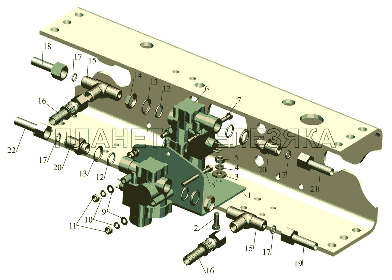 Установка задних модуляторов и присоединительной арматуры МАЗ-642505, 642508