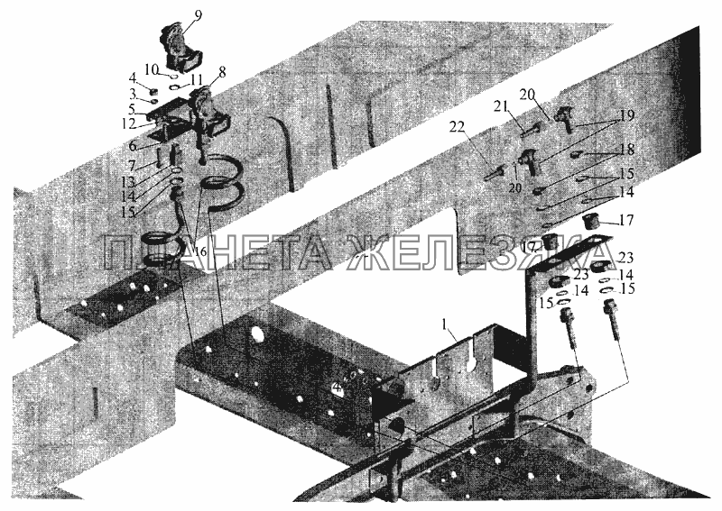 Пневмовыводы на полуприцеп и присоединительная арматура МАЗ-643068