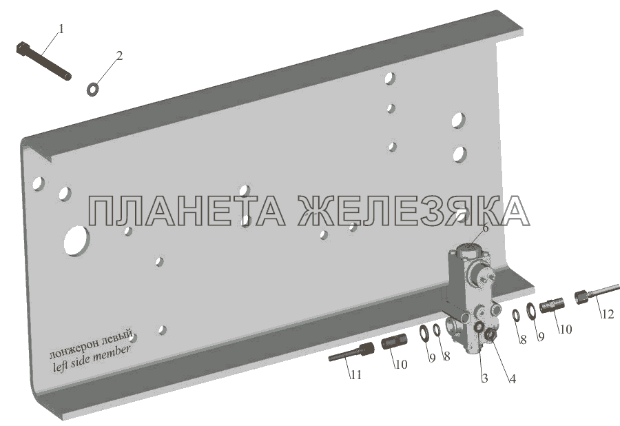 Установка клапана пропорционального и присоединительной арматуры МАЗ-650108