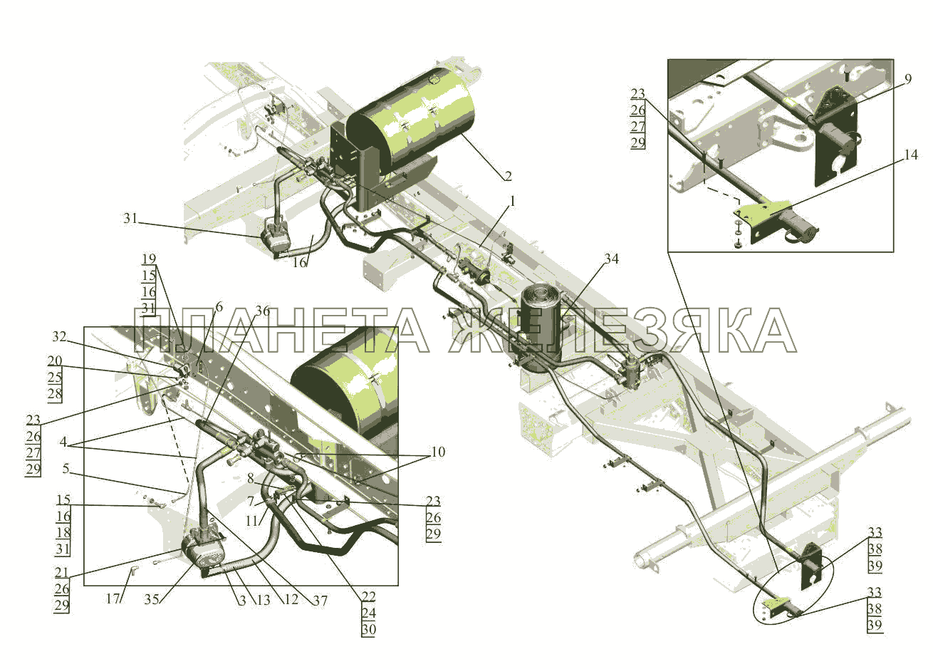 Установка гидрооборудования МАЗ-650108