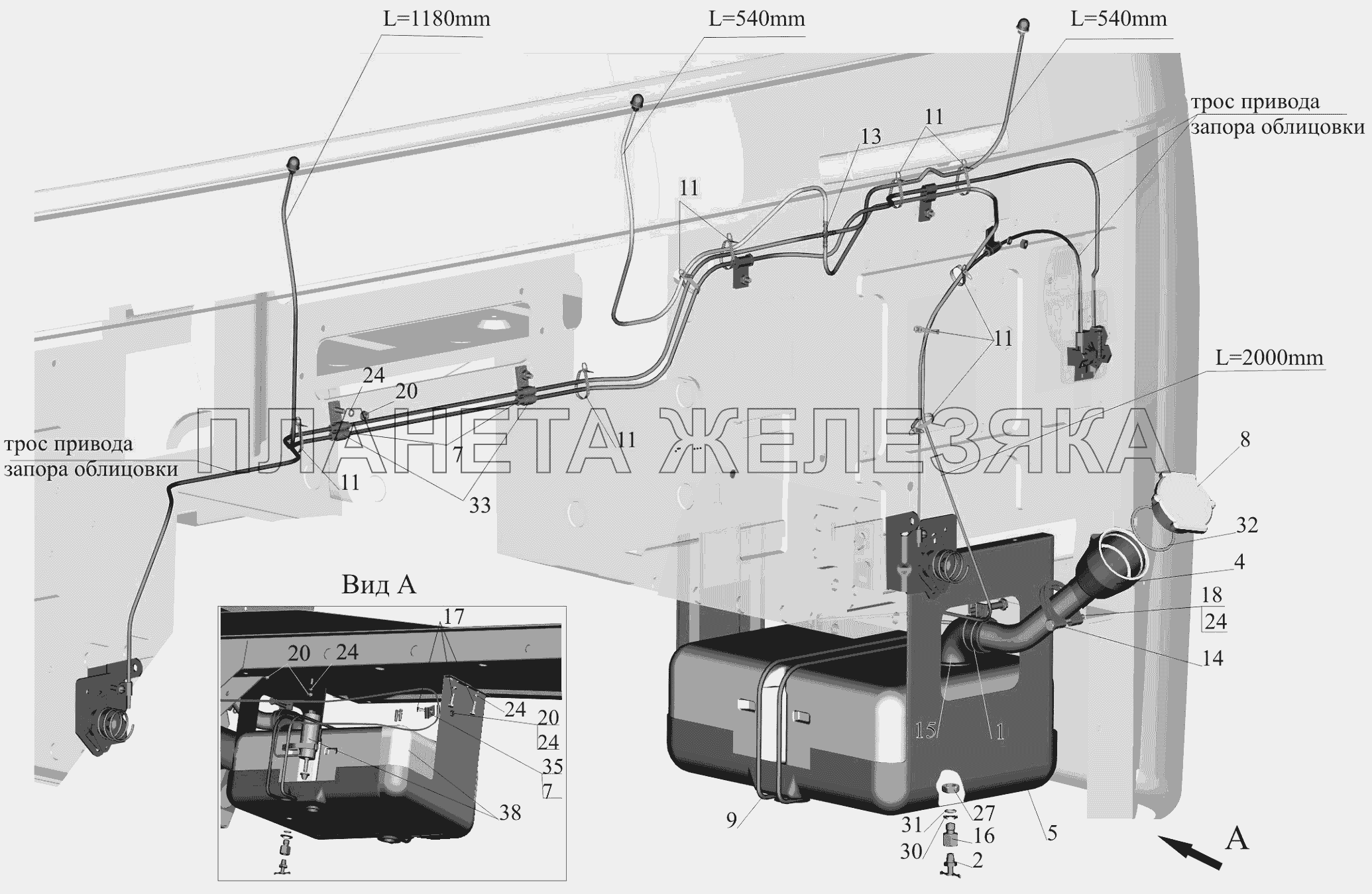 Установка омывателя 6430-5200008 МАЗ-650119