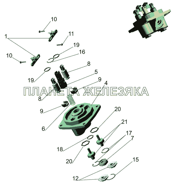 Клапан ограничения давления 64221-3430010 МАЗ-6501B9