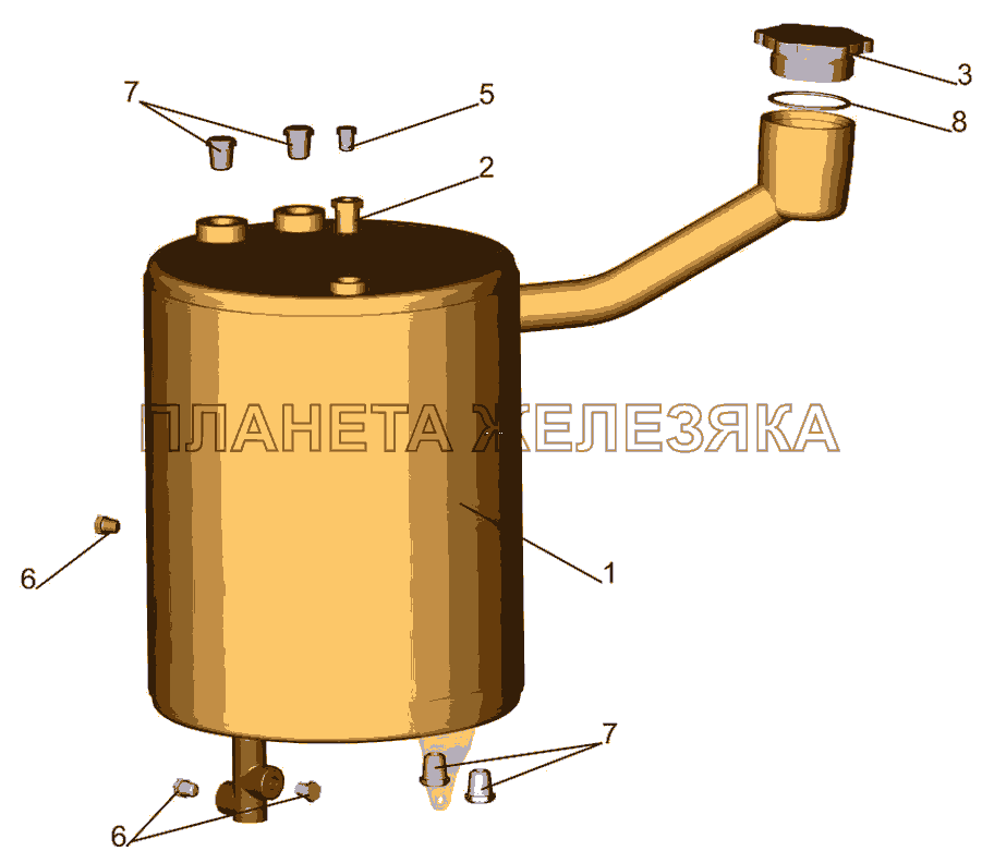 Бачок топливный 544004-1015910 МАЗ-6501B9