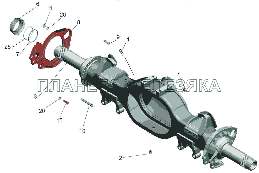 Картер моста. 6501W6-2501010-000 МАЗ-6501B9