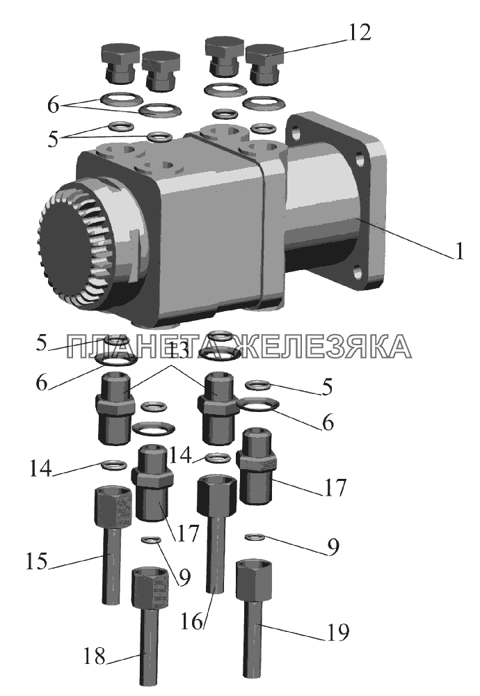 Тормозной кран и присоединительная арматура МАЗ-651669-320 (340)
