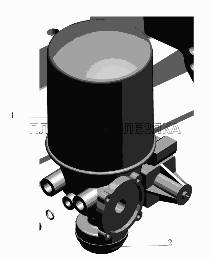 Осушитель сжатого воздуха с глушителем 630300-3512004 МАЗ-6516V8-520 (6516V8-540)