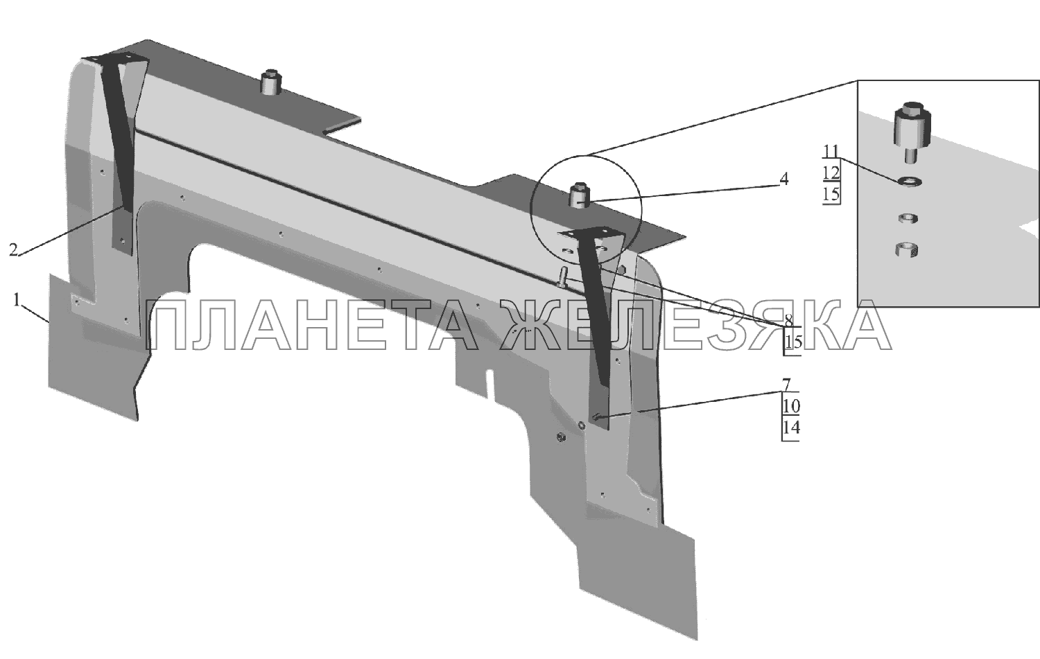 Установка уплотнителей 6516V8-1300013-000 МАЗ-6516V8-520 (6516V8-540)