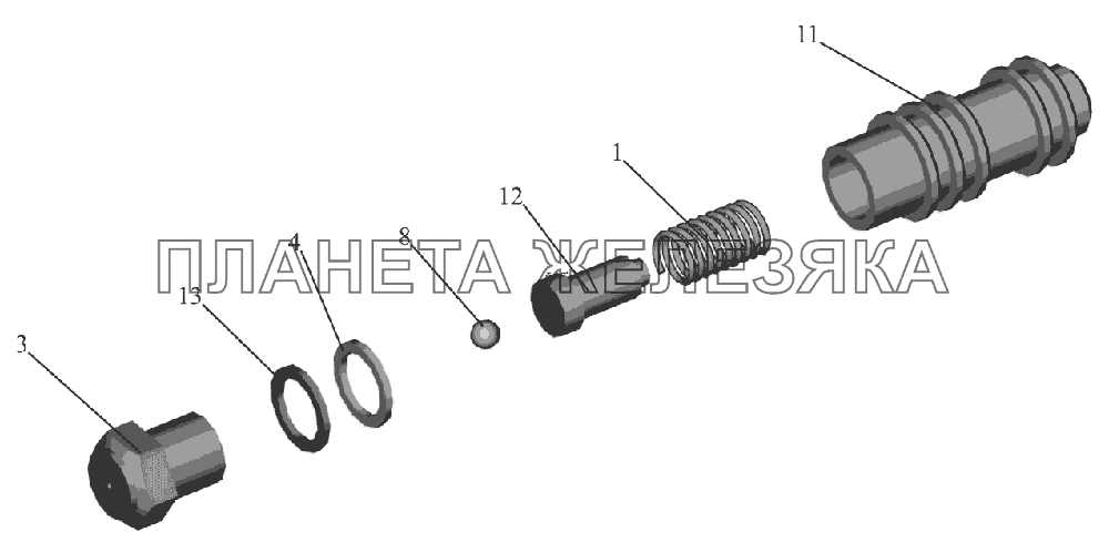 Клапан перепускной 642208-8607120 МАЗ-6516V8-520 (6516V8-540)