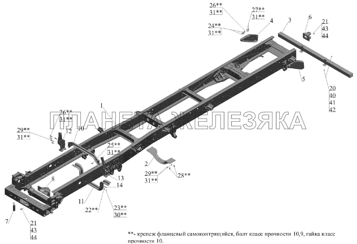 Рама 6516V8-2800010-000 МАЗ-6516V8-520 (6516V8-540)