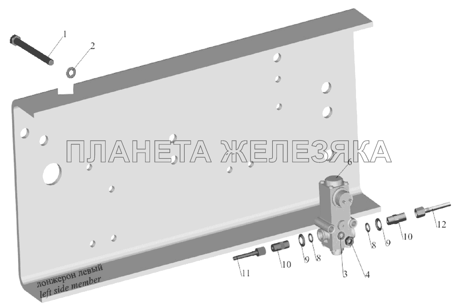 Установка клапана пропорционального и присоединительной арматуры МАЗ-651705