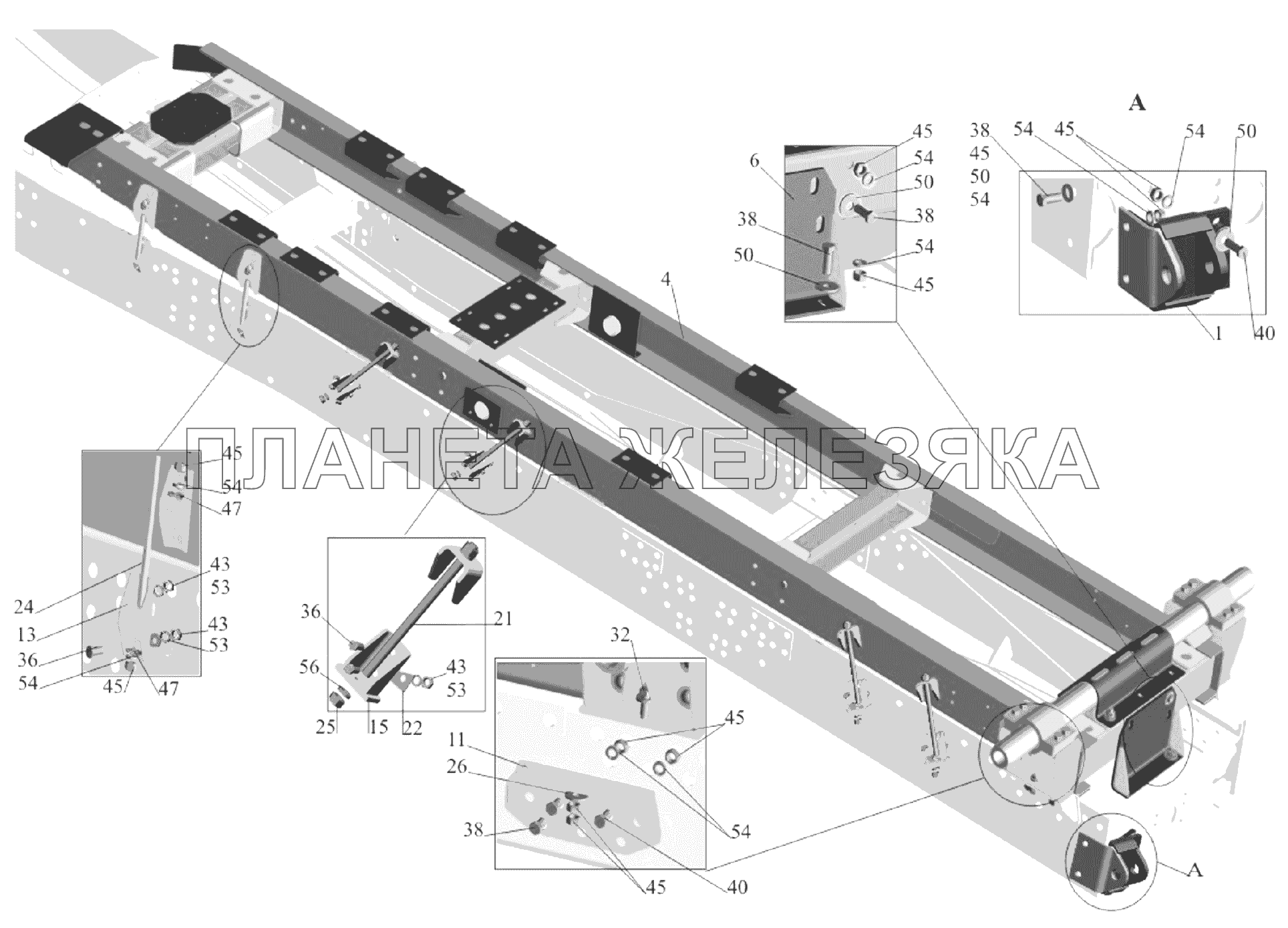 Установка надрамника 55165-8600002-030 МАЗ-651705