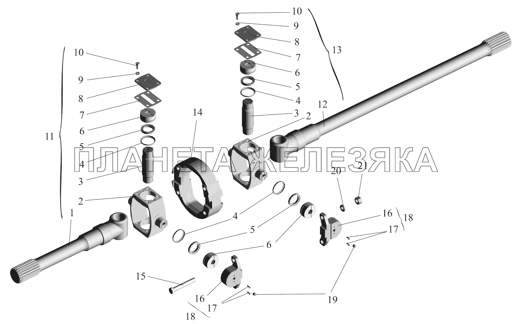 Мост передний. Шарнир поворотного кулака 5434-2304060-20 (5434-2304057-20) МАЗ-651705