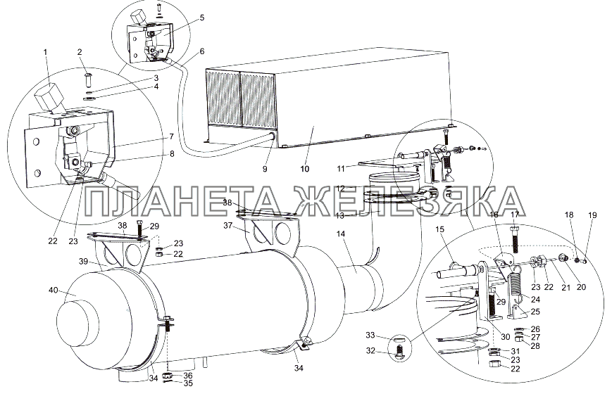 Установка отопителя независимого действия МАЗ-74131