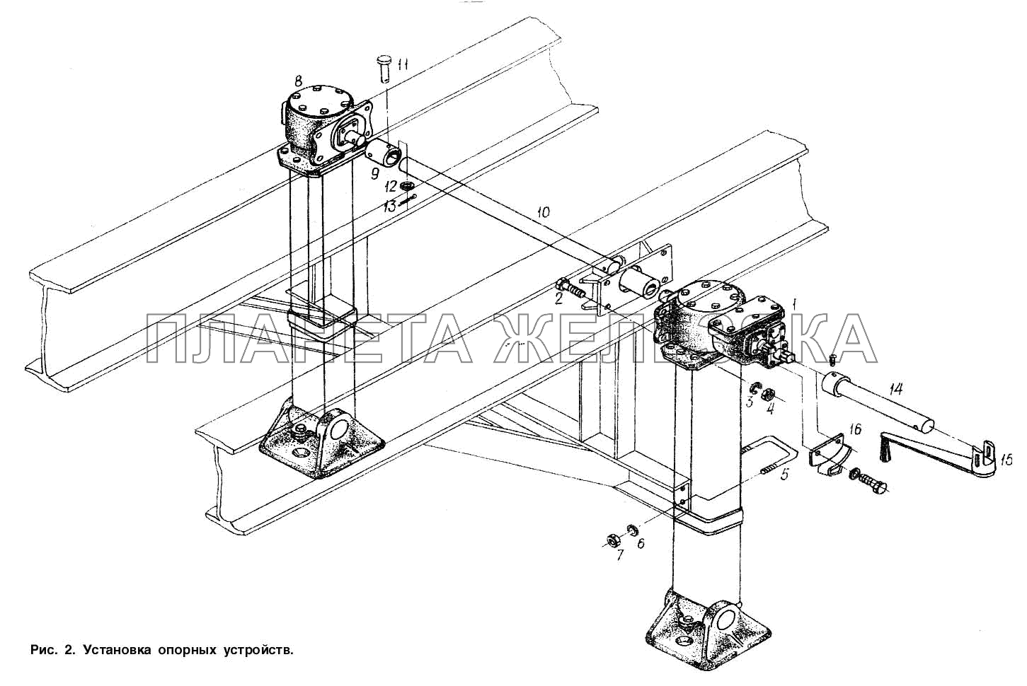 Установка опорных устройств МАЗ-93802