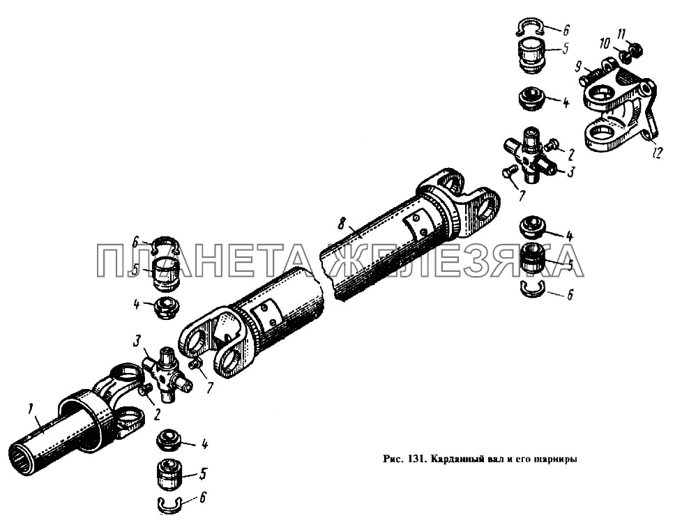 Карданный вал и его шарниры Москвич-2137