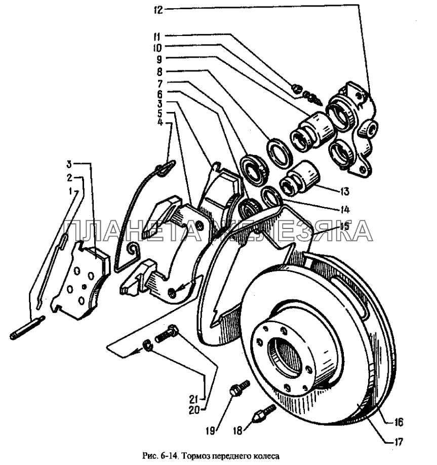 Тормоз переднего колеса Москвич-2335