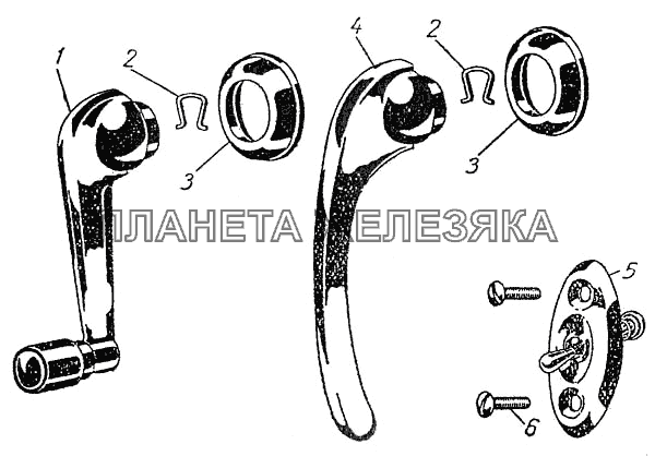 Ручка стеклоподъемника Москвич-400-420