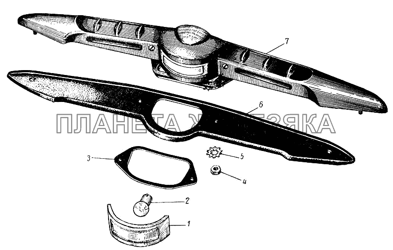 Фонарь освещения номерного знака Москвич-407