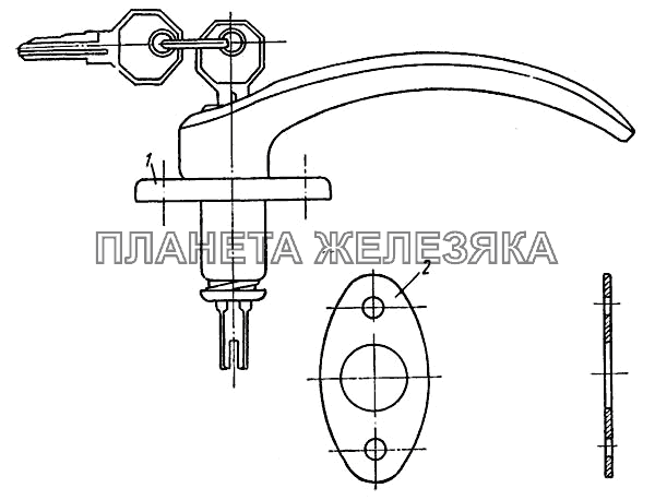 Ручка и ключи двери задка кузова Москвич-407