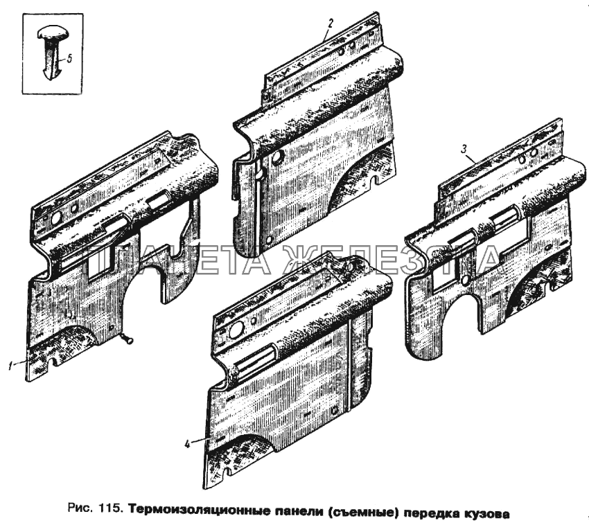 Термошумоизоляционные панели (съемные) передка кузова Москвич 412