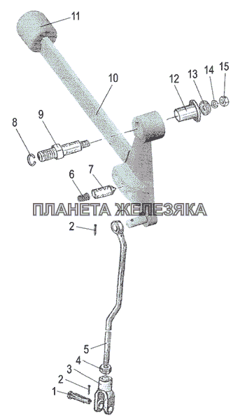 Управление раздаточной коробкой (для двухрычажной КПП) МТЗ-1021.3