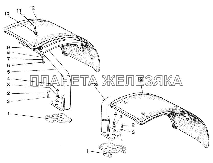 Крылья передние (для ПВМ  с удлиненными рукавами) Беларус-1220.5