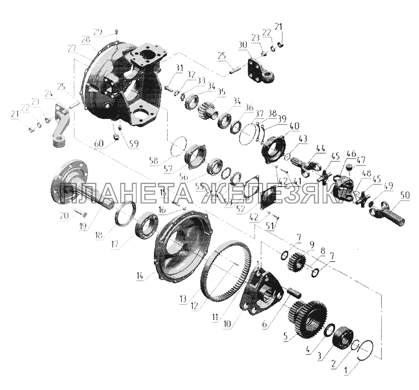 Передний ведущий мост. Редуктор колесный МТЗ-1221 (2009)