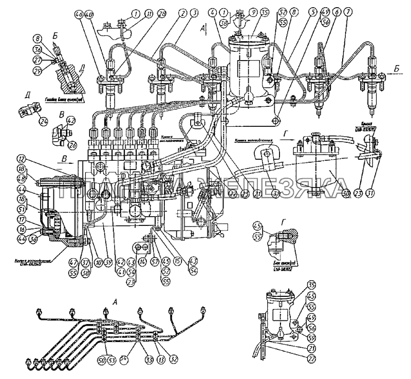 Топливная система д 245 схема