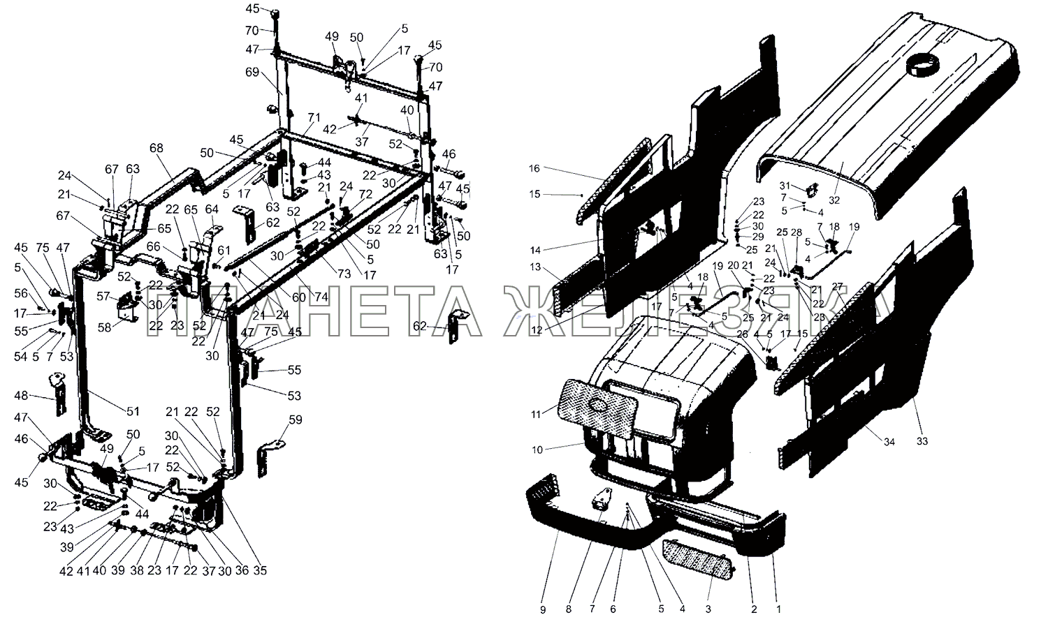 Облицовка МТЗ-1222/1523