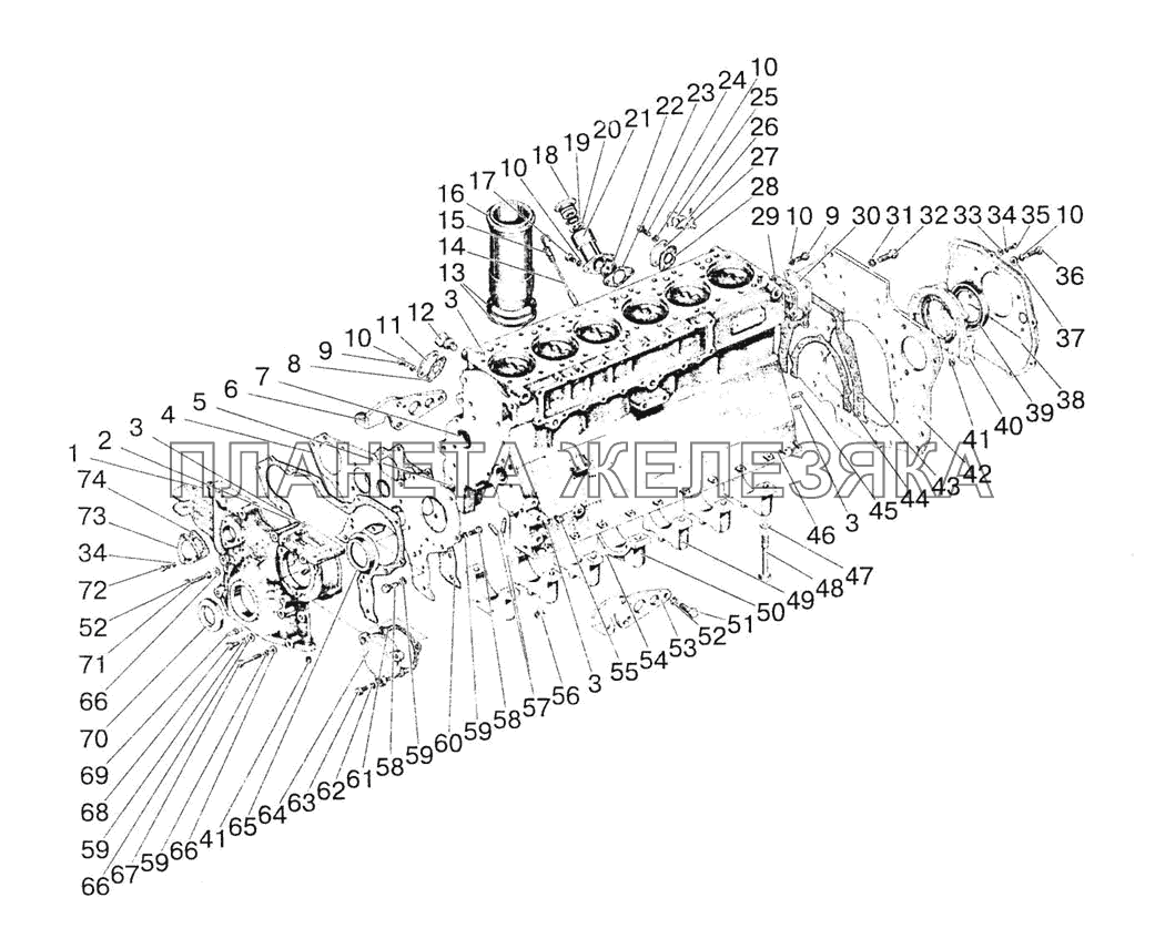 Подвеска и блок цилиндров МТЗ-1523