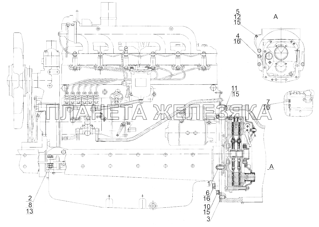 Установка двигателя Беларус-2122.3/2122.4
