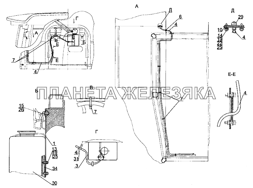 Установка стеклоомывателя Беларус-2122.3/2122.4