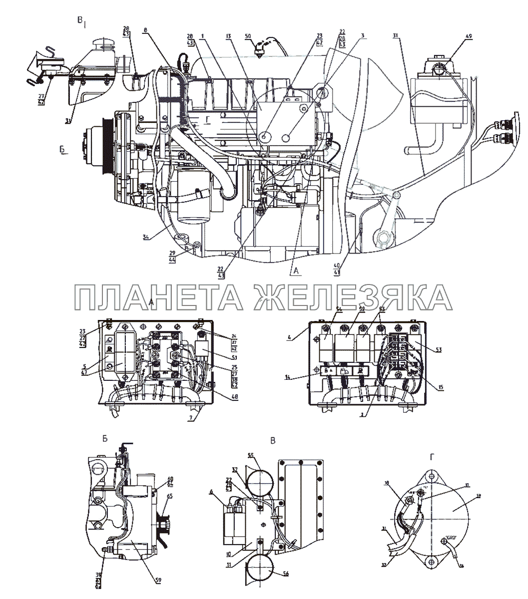 Электрооборудование двигателя (2522ДВ/2522.1/3022ДВ/3022.1) МТЗ-2522