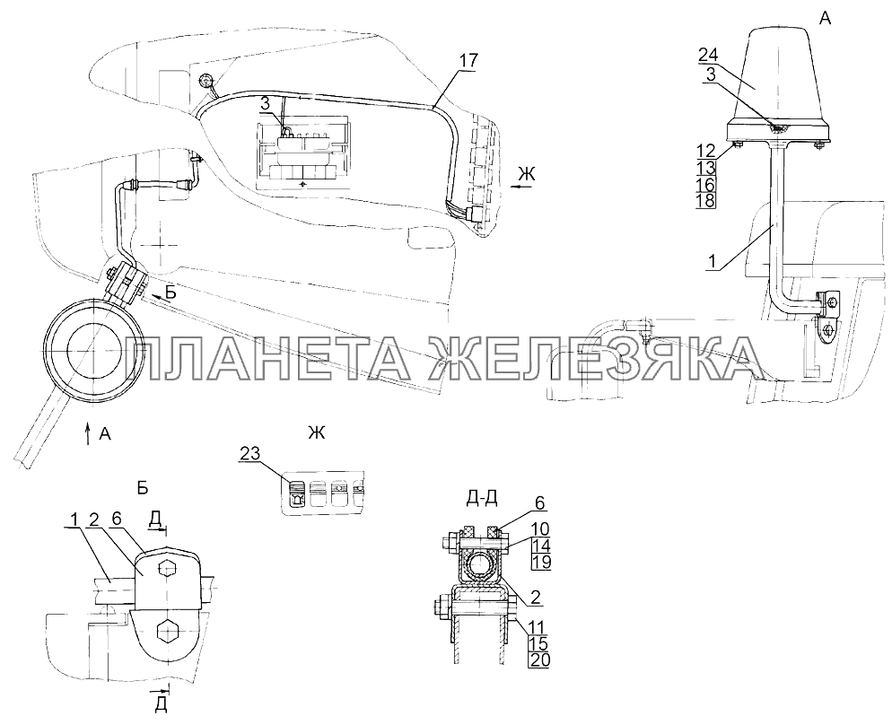 Установка маяка сигнального Беларус-3022ДЦ.1