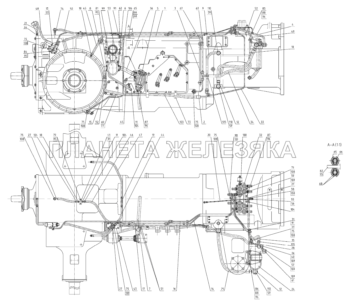 Система смазки и управления трансмиссии МТЗ-3522