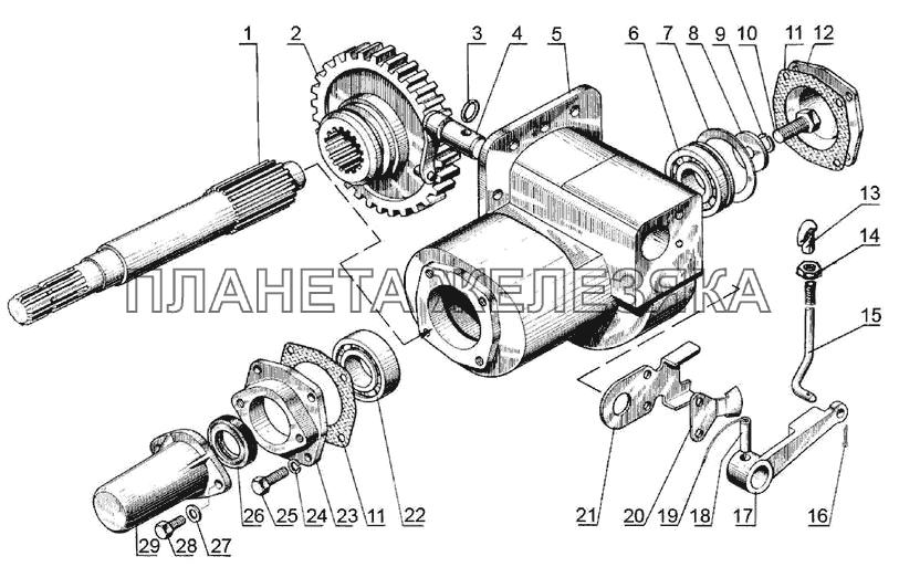 Вал отбора мощности боковой МТЗ-570