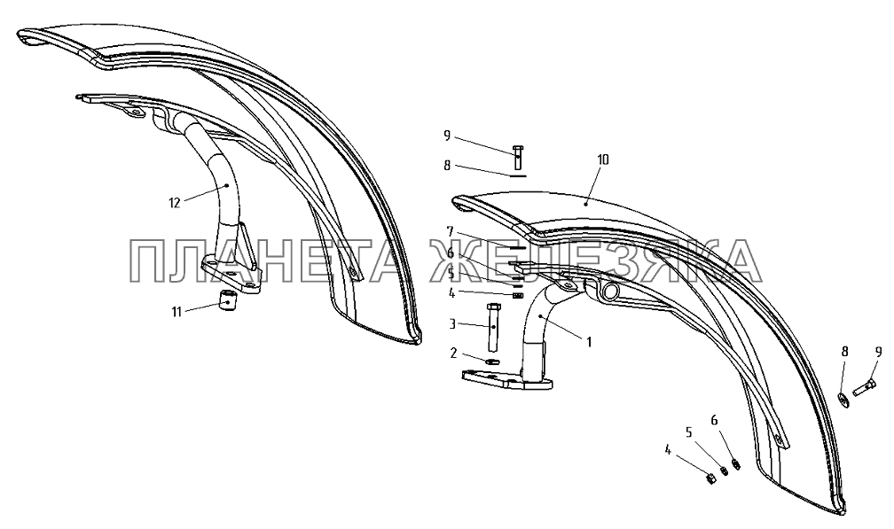Крылья передних колес Беларус-622
