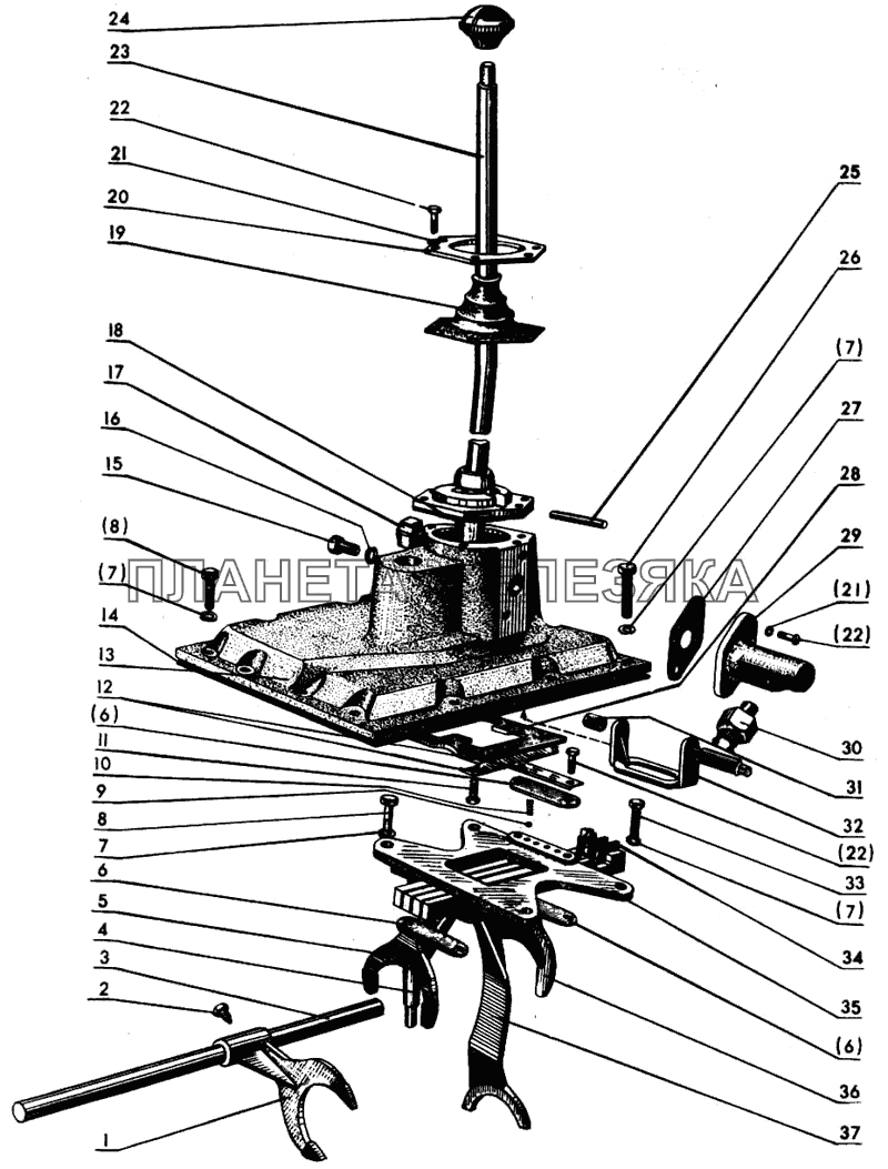 Механизм переключения передач МТЗ-80
